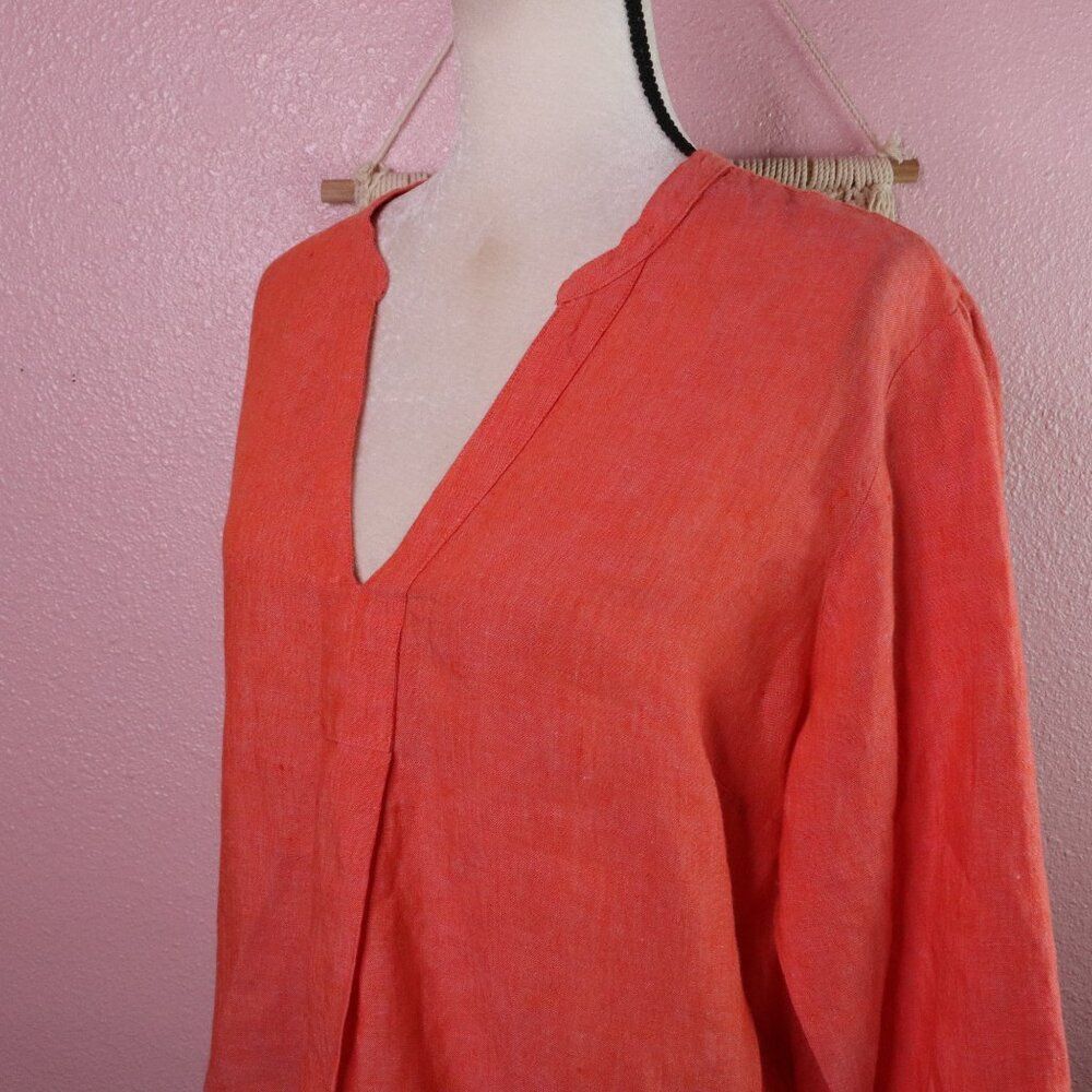 LL Bean | Vintage Linen Tunic Top Large - Picture 3 of 7
